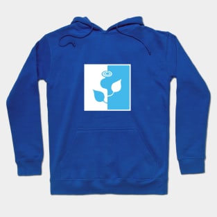 Flower, blue and white abstraction Hoodie